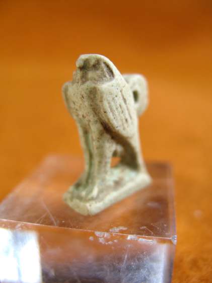 **SOLD** Very nice faience amulet of Horus hawk