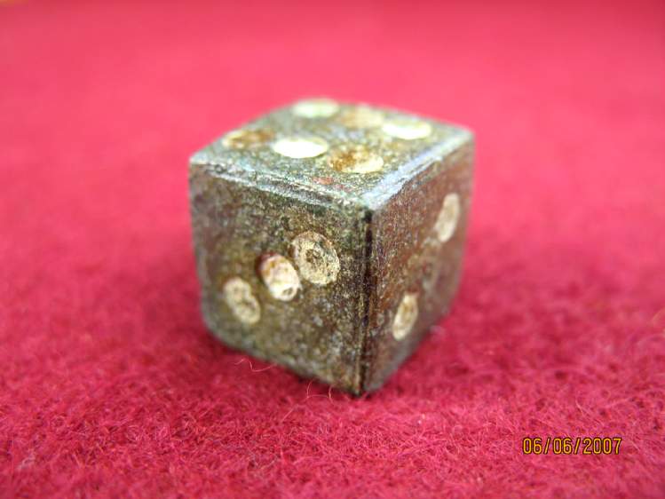 **SOLD** Very good  Roman inlaid bronze die