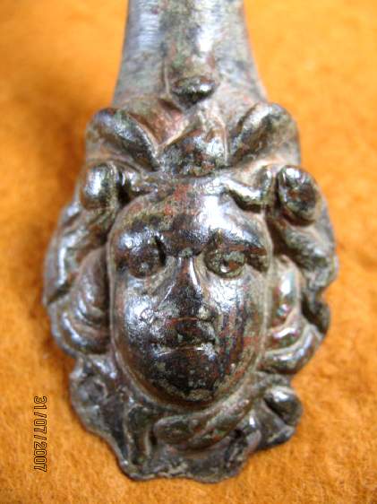  **SOLD** Pleasing Roman bronze handle fragment