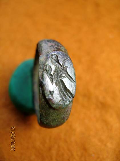 **SOLD**Nice Roman bronze ring with very crisply chased bezel