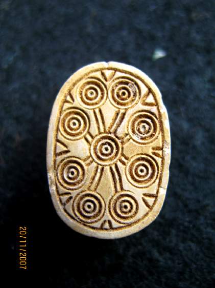 **SOLD**  Exceptionally fine Hyksos concentric circles scarab