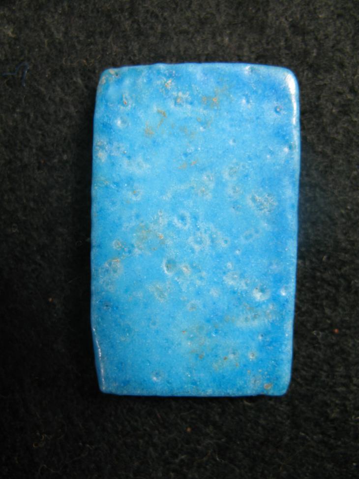  **SOLD** Very fine small blue Egyptian faience tile