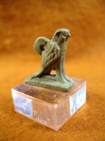 **SOLD**  Very fine faience amulet of a hawk