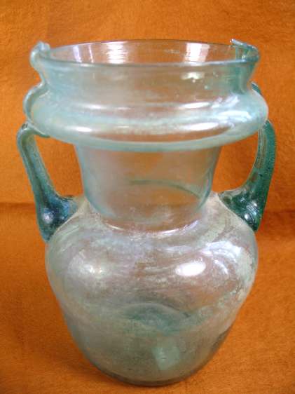  **SOLD** Very imposing Roman glass flask