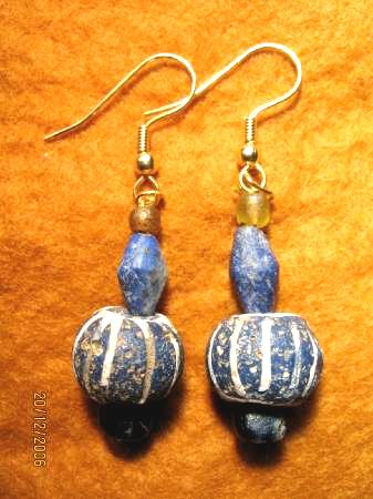 **SOLD** Lovely pair of wearable ancient bead earrings