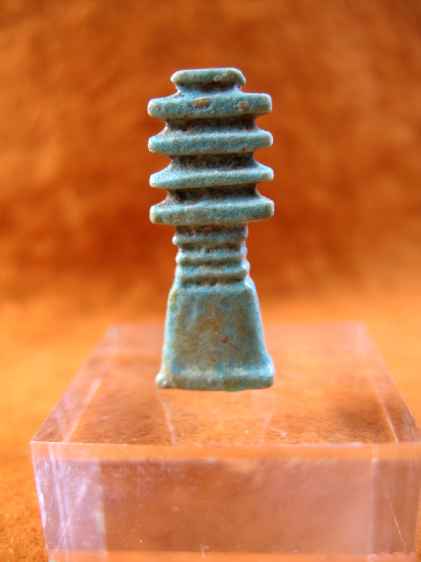 **SOLD** Very nice glossy blue faience Djed amulet