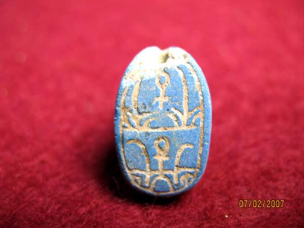  **SOLD** Wonderfully coloured glazed SIP scarab