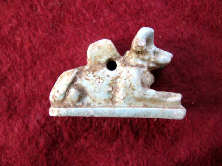 **SOLD** Nice Anubis jackal faience amulet