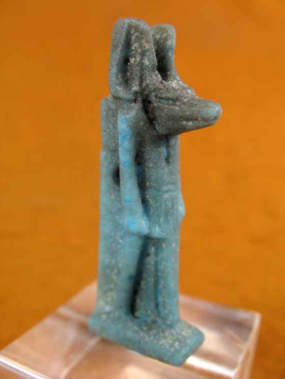 **SOLD** Very fine faience amulet of Anubis