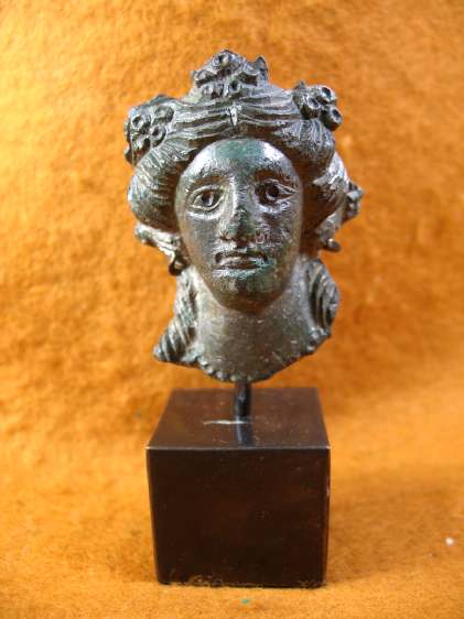  **SOLD** Superb Roman bronze applique of Dionysus/Bacchus : UK find.