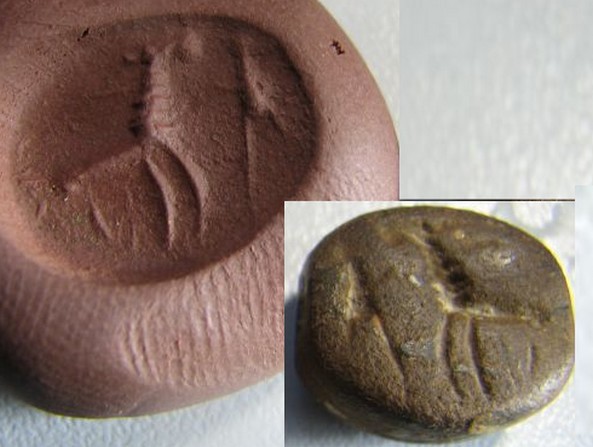 **SOLD**  Israeli seal:  Divine Lady Anat-Astarte and her Horse 