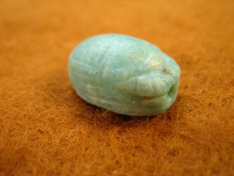 **SOLD** Lovely coloured Egyptian green feldspar scarab
