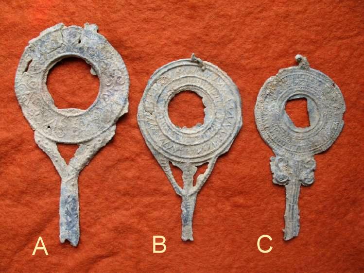 **SOLD** Roman lead votive mirrors