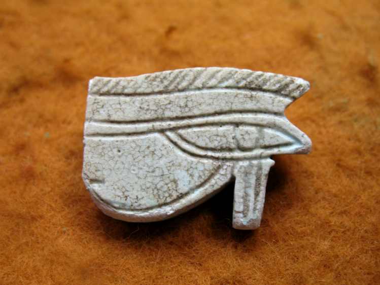 **SOLD** Fine white faience Wedjat eye amulet