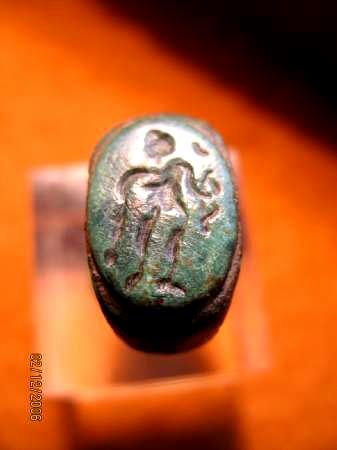 **SOLD**1025. Roman bronze ring with super patina: Hercules  