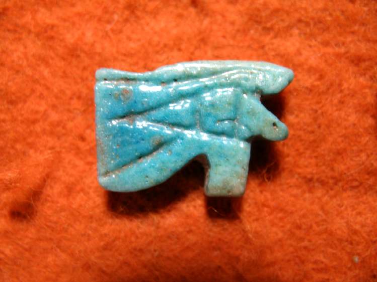 **SOLD**  Fine glossy faience Wedjat amulet