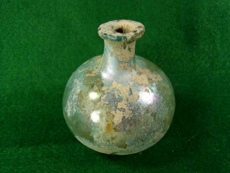 **SOLD**  Lovely shaped Roman glass bottle