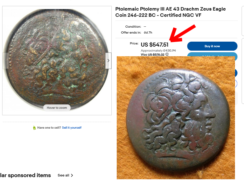 Ptolemy IV Philopator AE 41mm Drachm