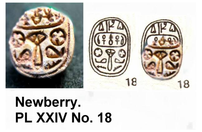 **SOLD** 1235. Re-worked fragmentary scarab; Newberry, PLXXIV No. 18.