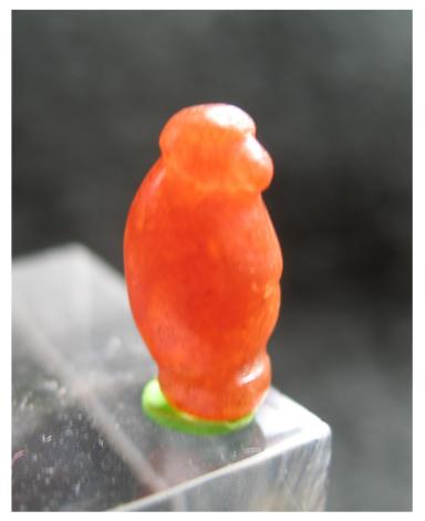 **SOLD** Delightful translucent corneliin seated baboon amulet