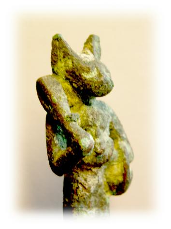 492.**SOLD**  Egyptian bronze Bastet. Circa 600 BC