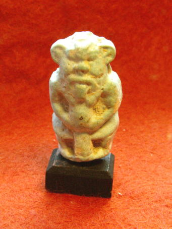 **SOLD** Very good light blue faience amulet of Bes