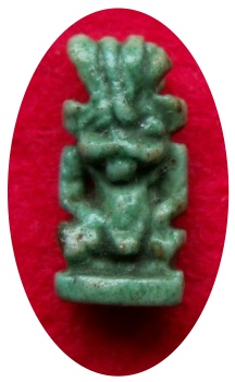 **SOLD**Fine deep green faience amulet of Bes