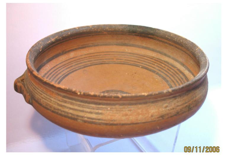 **SOLD** Fine Cypriot Bi-Chrome handled  bowl from the Severis collection