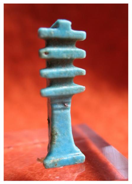 **SOLD** Fine deep blue faience djed amulet