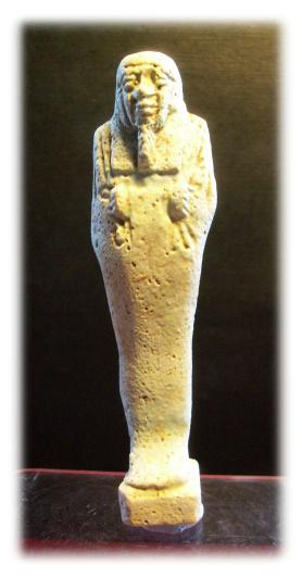 **SOLD** Intact and nicely coloured Late period faience ushabti