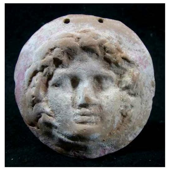 **SOLD** Attractive Canosan flat back pottery face pendant