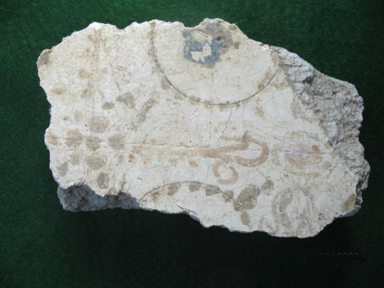 **SOLD** LARGER Roman fresco fragment