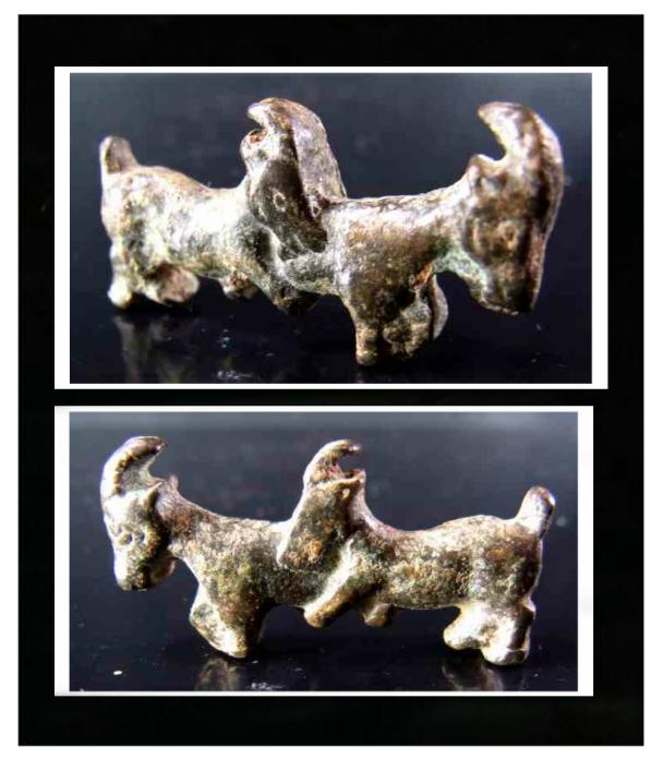 **SOLD**  Charming little bronze of a pair of goats 