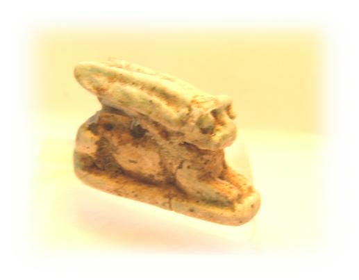 **SOLD**Absolutely charming faience amulet of a hare