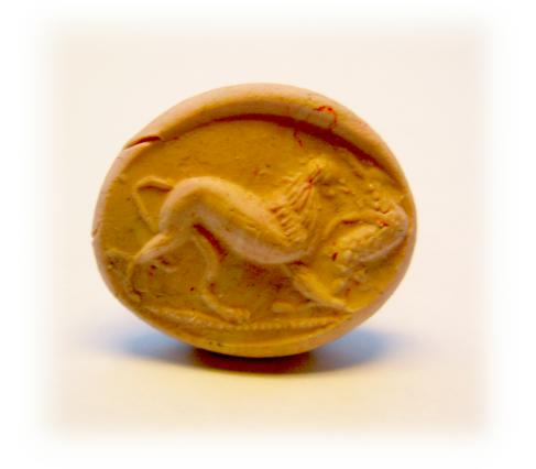 **SOLD** Exquisite bronze Greek ring with lion and prey