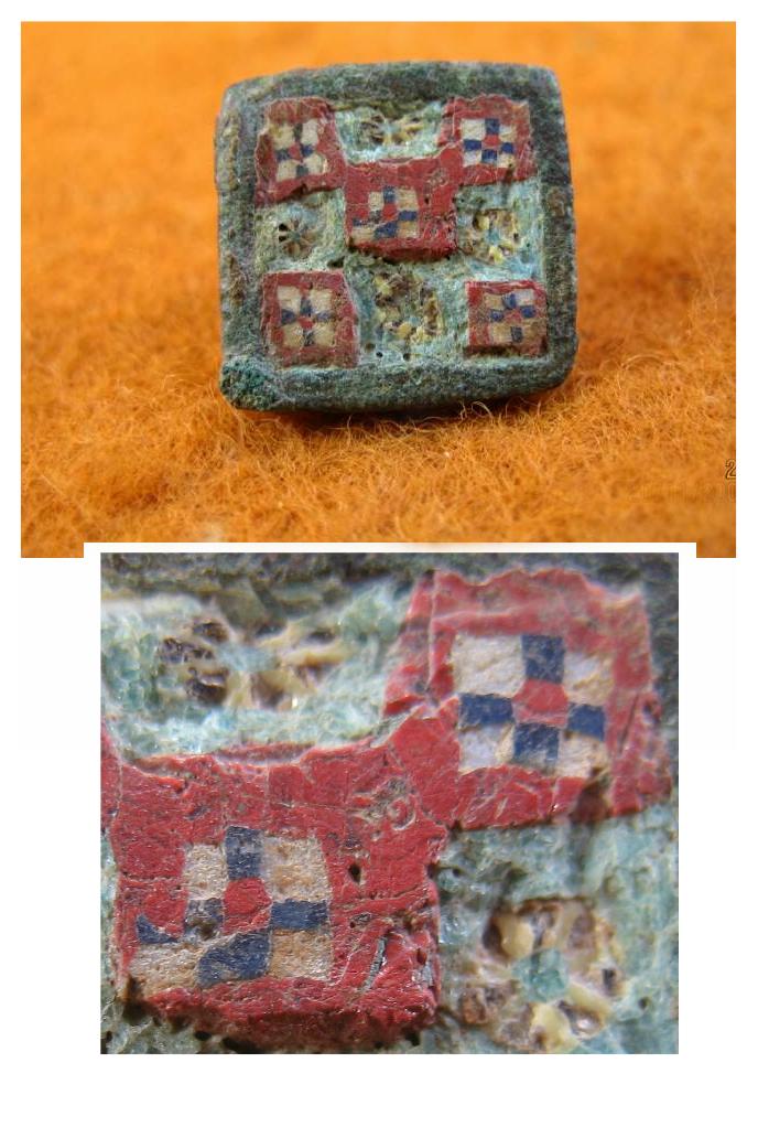 **SOLD** Quite rare Roman Egyptian millefiori inlaid button