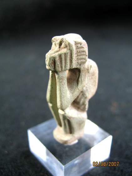 **SOLD** Delightful faience seated ape amulet