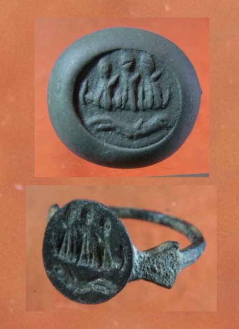 **SOLD** Interesting Roman bronze ring - Biblical scene?