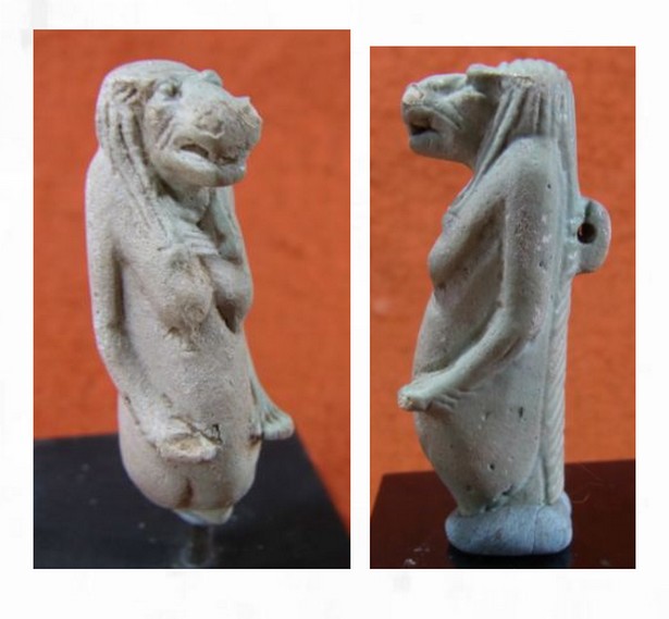 **SOLD** A large imposing  faience amulet of Taweret