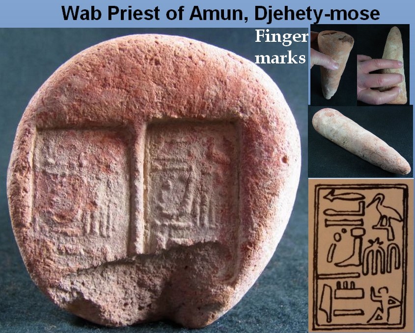 **SOLD** Complete funerary cone: Chief wab-priest of Amun, Djehutymose