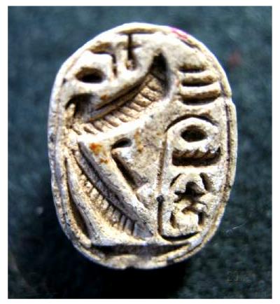 **SOLD** RARE and probably unique steatite New Kingdom scarab for Thothmes III