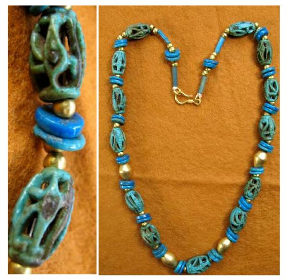  **SOLD** Magnificent Egyptian faience bead necklac