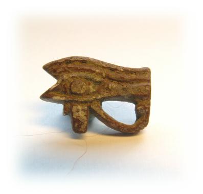 **SOLD** Fine openwork brown faience Wedjat amulet 